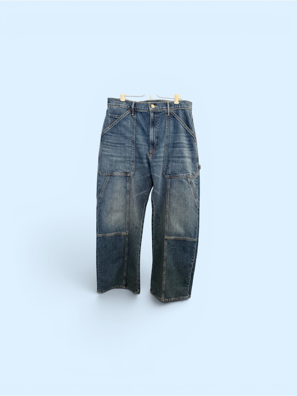 MOTHER Relaxed Denim Jeans in Faded Blue